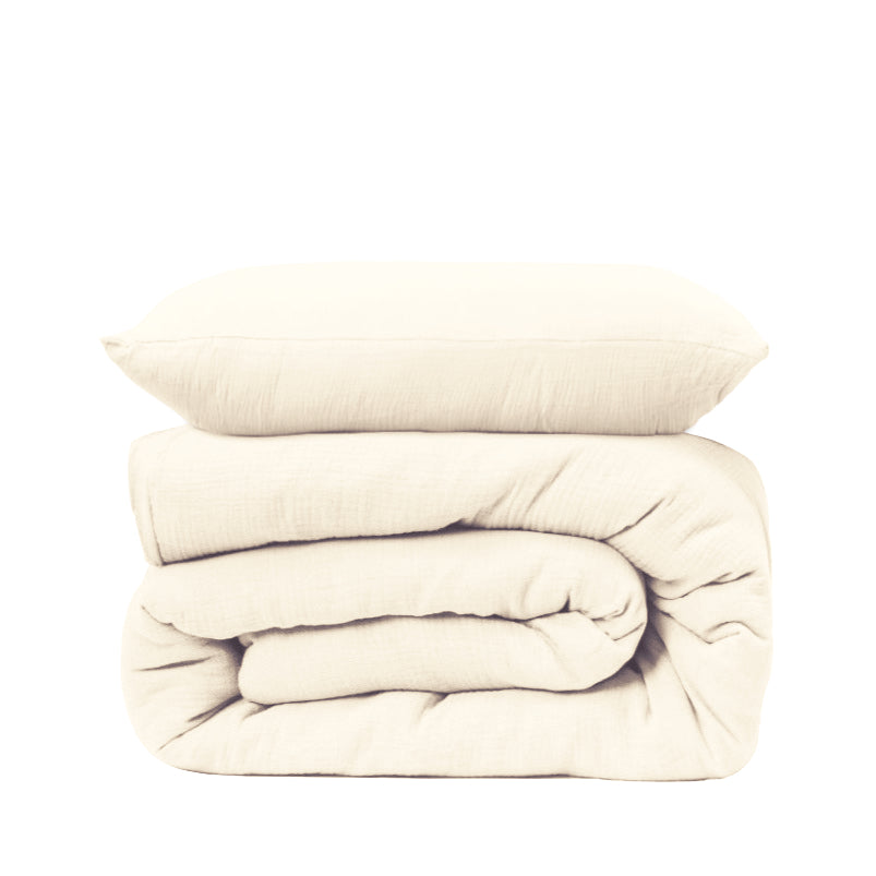 ציפת יחיד + ציפית לבן שמנת