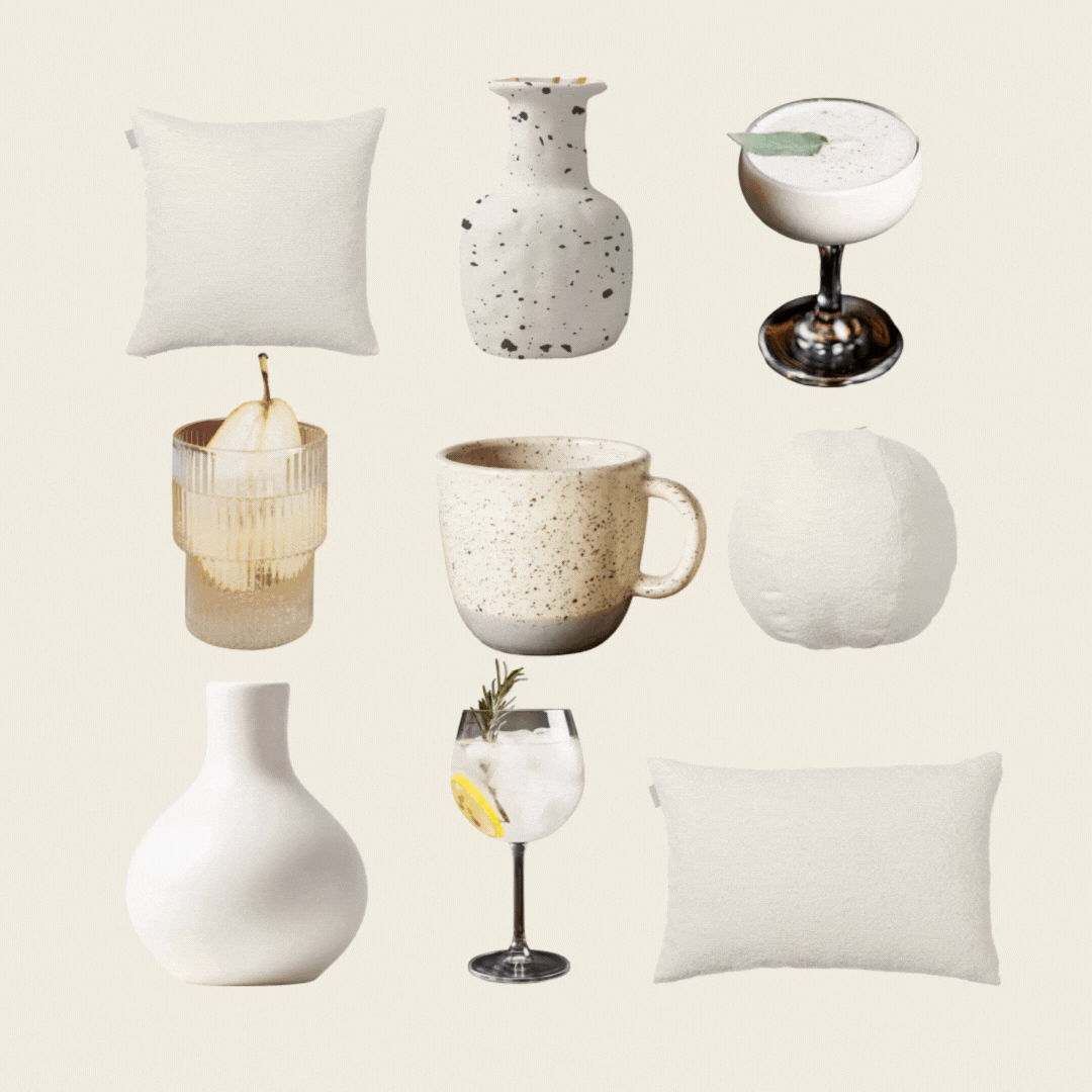 לבן בוקלה כרית נוי עגול