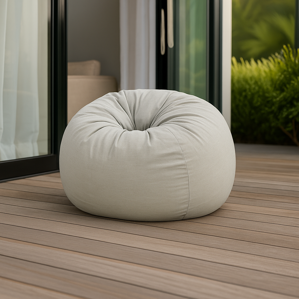 פוף עגול אפור בהיר