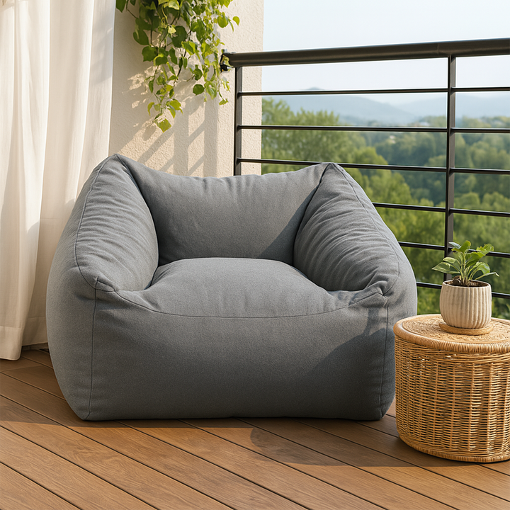 כורסת פוף אפור כהה