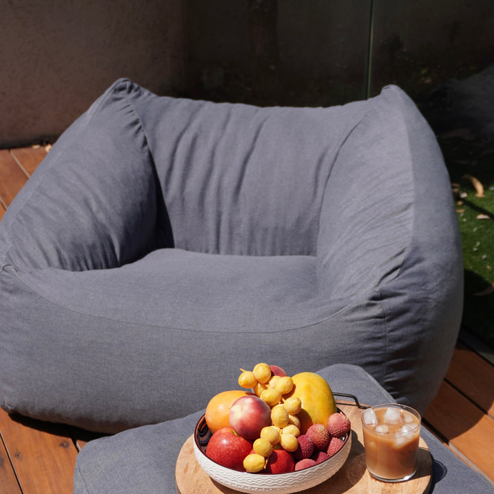 כורסת פוף אפור כהה