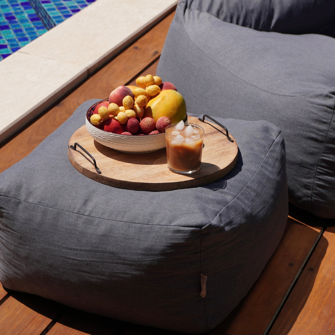 כורסת פוף אפור כהה