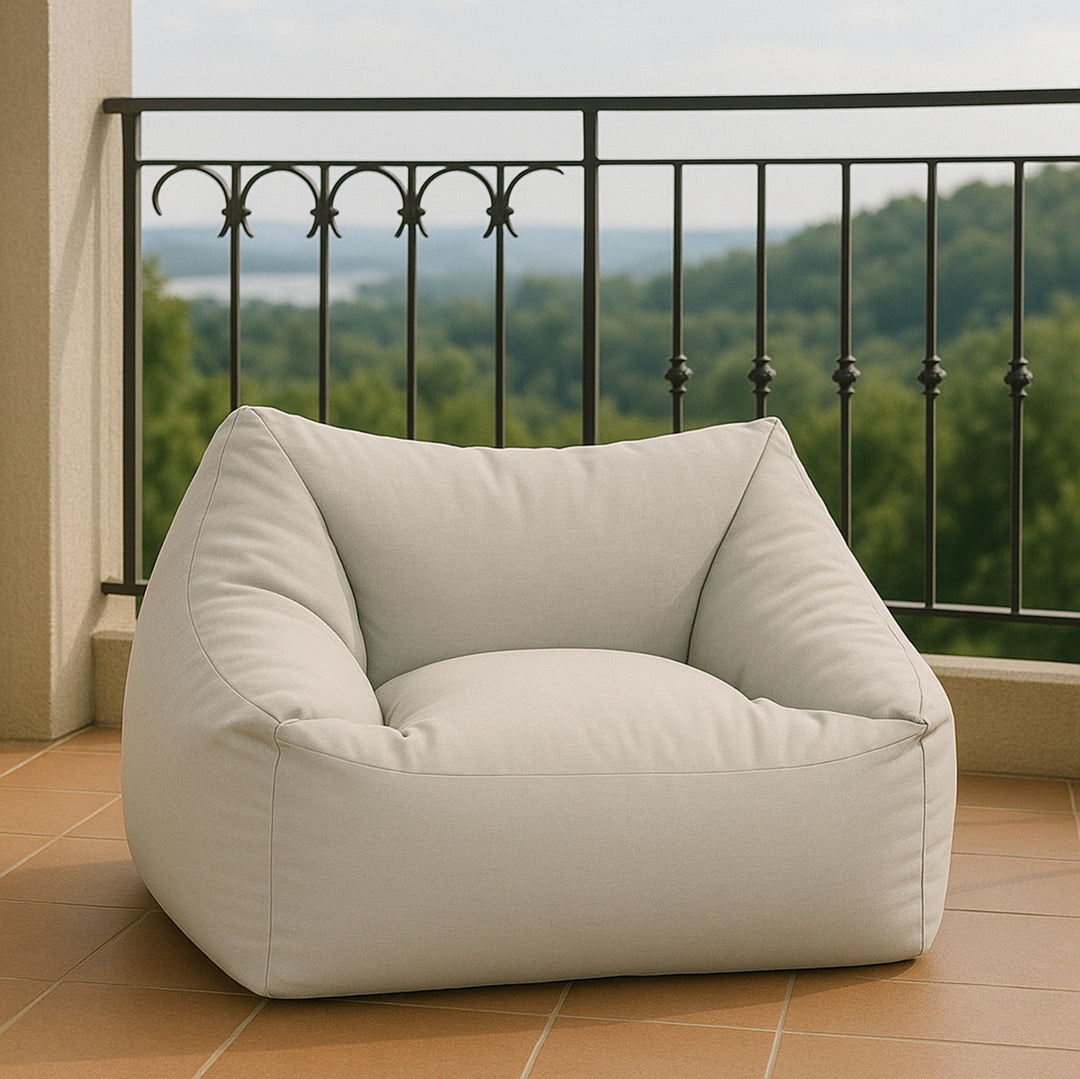 כורסת פוף אפור בהיר